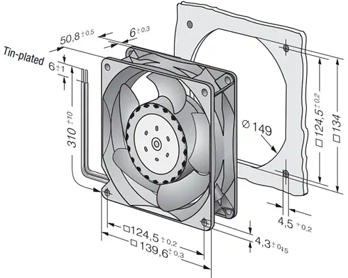 Mechanical Drawing - ebm-papst 5300 High-Performance Fans