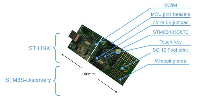 STMicroelectronics STM8S-Discovery Board