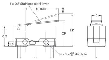 Omron Electronics D2FS Ultra Subminiature Basic Switch