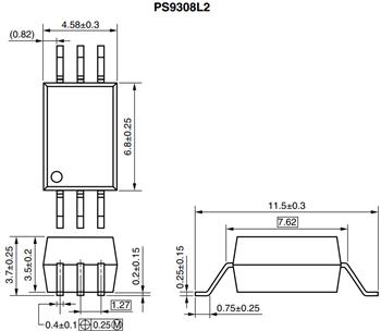 Mechanical Drawing - CEL PS9308 Optocouplers