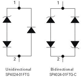 Block Diagram - Littelfuse SP402x TVS Diode Arrays