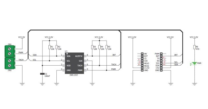 Schematic - Mikroe MIKROE-2004 Fan click
