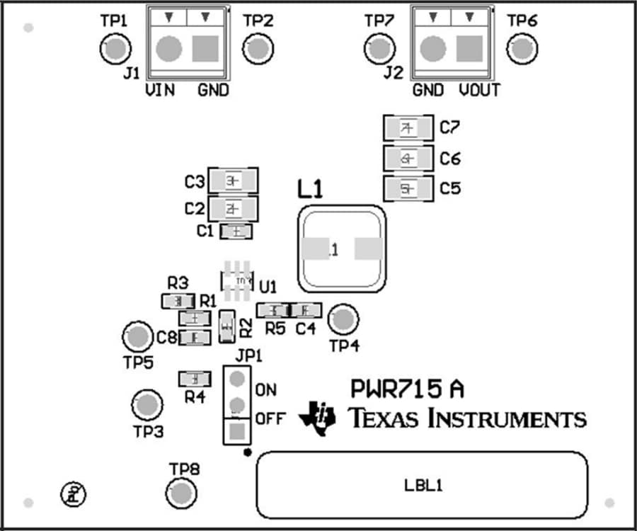 Mechanical Drawing - Texas Instruments TPS563201EVM-715 Step-Down Voltage Converter EVM