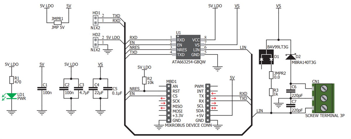 Schematic - Mikroe MIKROE-2872 Click