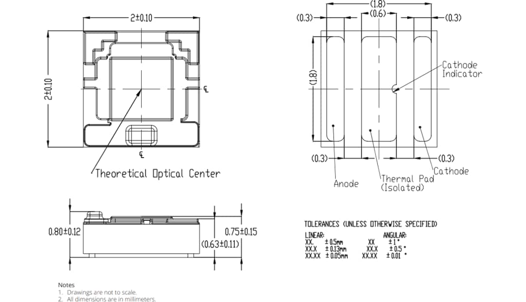 Mechanical Drawing - Lumileds Luxeon CZ Color Line High Power LEDs