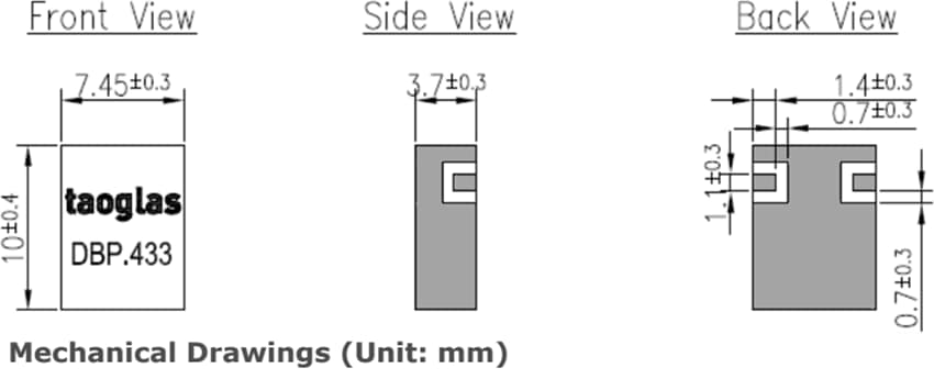 Taoglas DBP.433.T.A.30 Dielectric Band Pass Filter