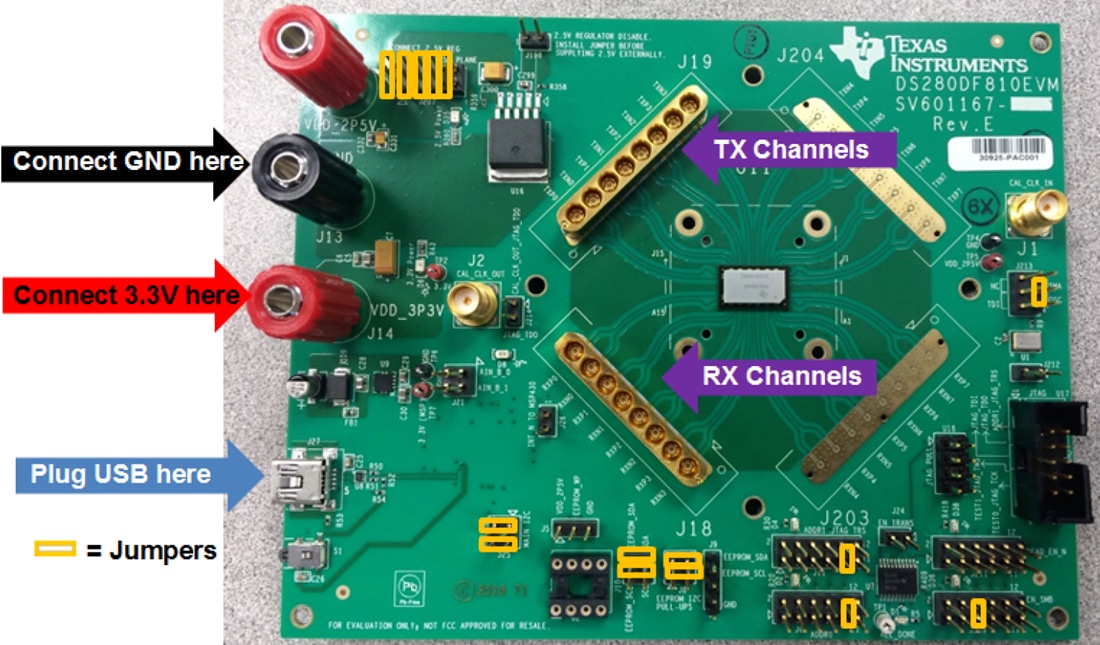 Mechanical Drawing - Texas Instruments DS280DF810EVM Retimer Evaluation Module (EVM)