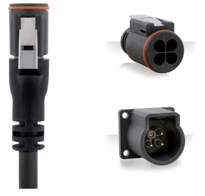 SOURIAU Waterproof 4-pos UTL with Mechanical Backshell