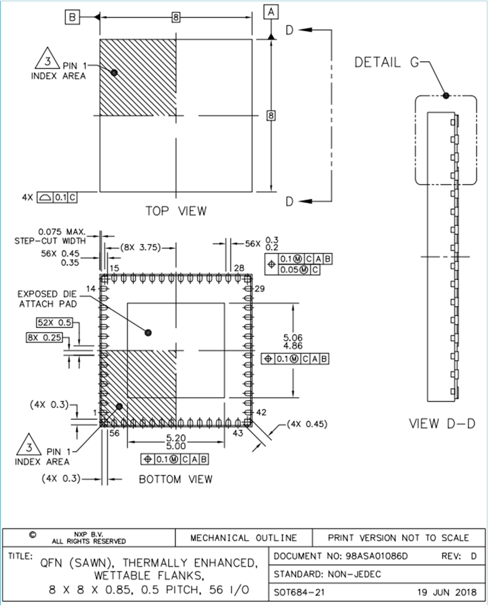 Mechanical Drawing - NXP Semiconductors PF8100 & PF8200 Power Management ICs