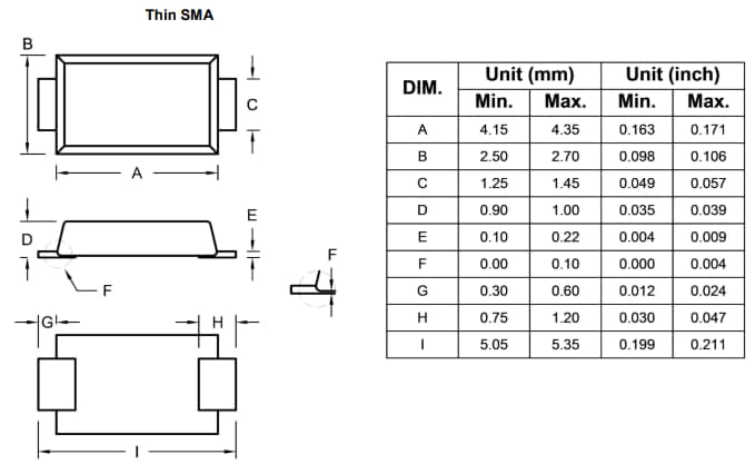 Mechanical Drawing - Taiwan Semiconductor GBU80x Bridge Rectifiers