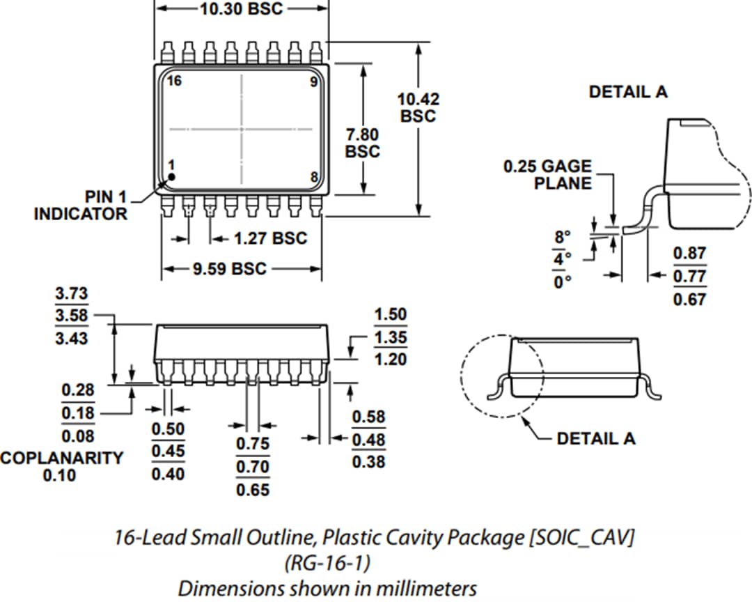 Mechanical Drawing - Analog Devices Inc. ADXRS453 Digital Output Gyroscope