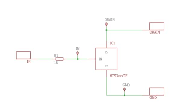 Schematic - Infineon Technologies BTS3035TF Demonstration Board