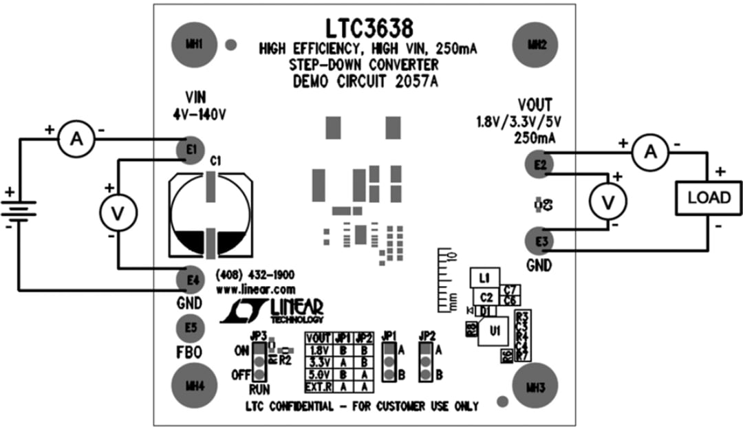 Mechanical Drawing - Analog Devices Inc. LTC3638 Demo Board DC2057A
