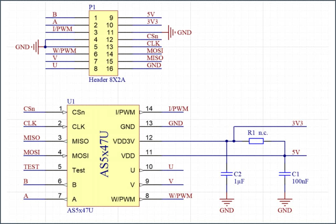 Schematic - ams OSRAM AS5x47U Adapter Board