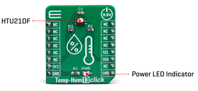 Mikroe MIKROE-3635 Temp&Hum 13 Click Board