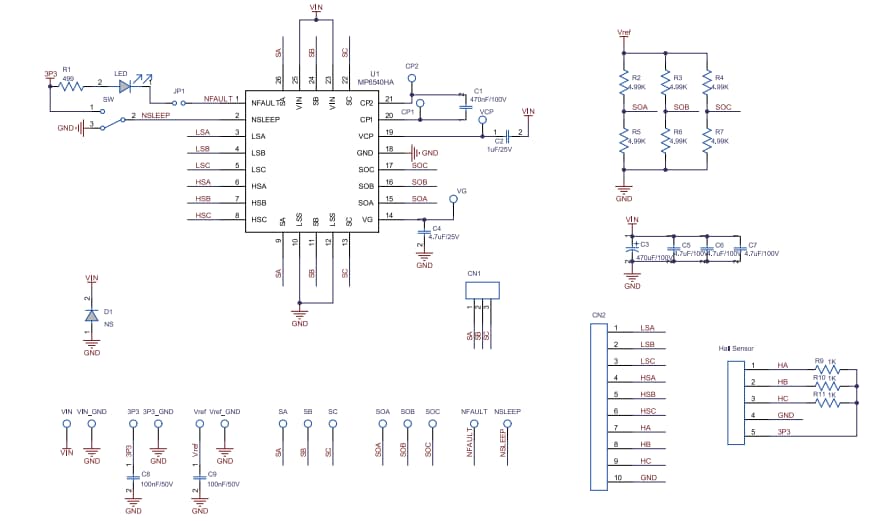 Schematic - Monolithic Power Systems (MPS) MP6540H Evaluation Boards