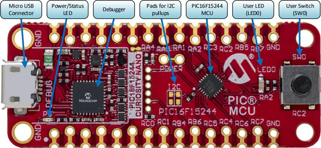 Microchip Technology PIC16F15244 Curiosity Nano Kit (EV09Z19A)