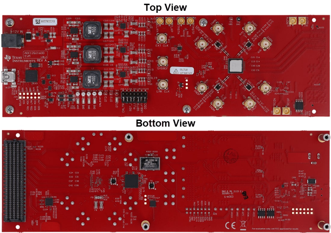 Mechanical Drawing - Texas Instruments ADC12QJ1600EVM ADC Evaluation Module (EVM)