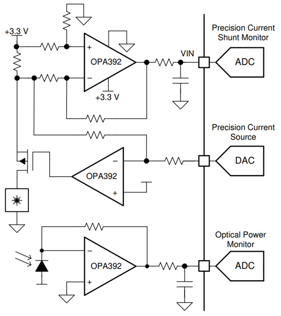 Application Circuit Diagram - Texas Instruments OPAx392 e-trim™ Operational Amplifiers