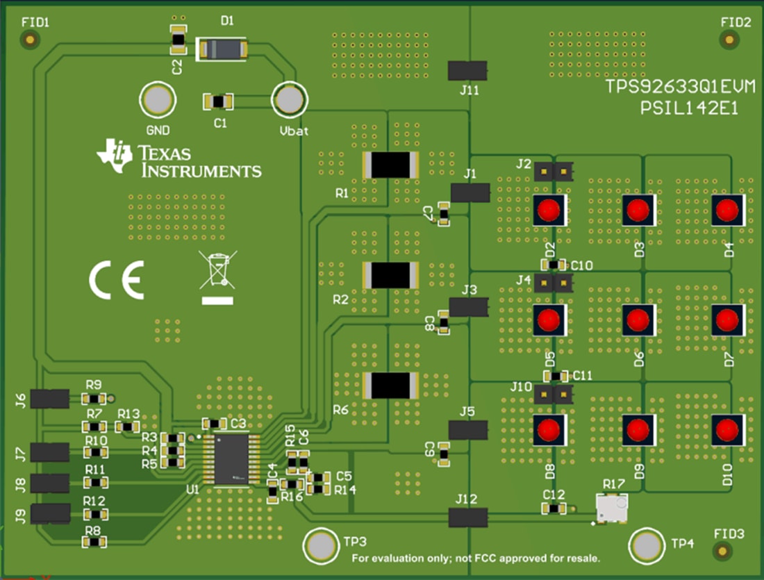 Mechanical Drawing - Texas Instruments TPS92633Q1EVM LED Driver Evaluation Module (EVM)