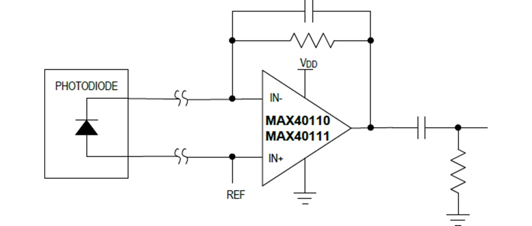 Application Circuit Diagram - Analog Devices / Maxim Integrated MAX40110 & MAX40111 Precision Op-Amps