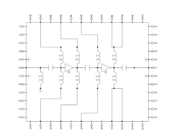 Application Circuit Diagram - MACOM CMPA5259080S GaN MMIC Power Amplifier