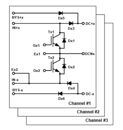 Schematic - onsemi NXH450B100H4Q2 Si/SiC Hybrid Modules