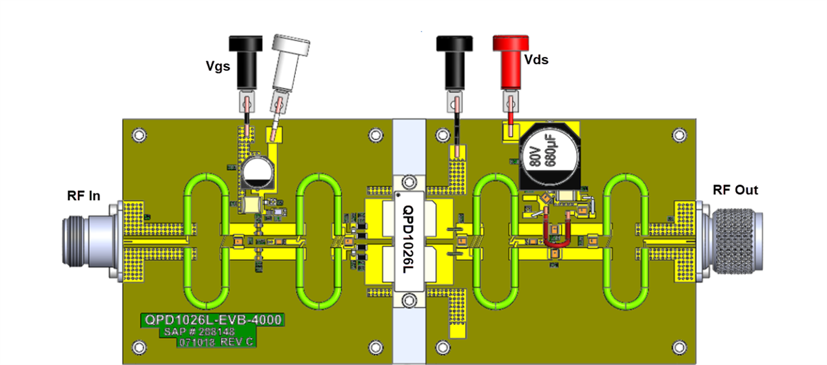 Mechanical Drawing - Qorvo QPD1026LEVB Evaluation Board