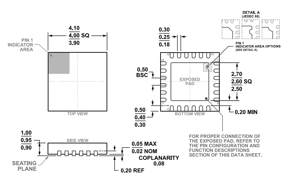 Mechanical Drawing - Analog Devices Inc. ADG1412L Quad SPST Switch