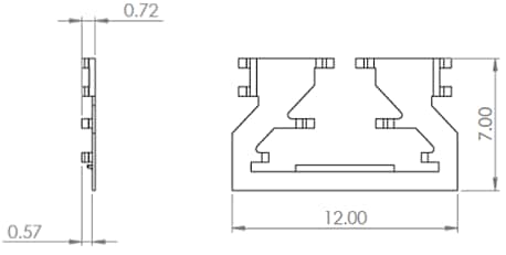 Mechanical Drawing - Abracon AANI-NI-0012 Stamped Metal Niche Wi-Fi® 7 Antenna