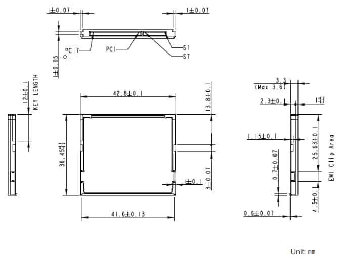 Mechanical Drawing - Apacer Technology Inc. SV170-CFast 2.0 Flash Memory Cards