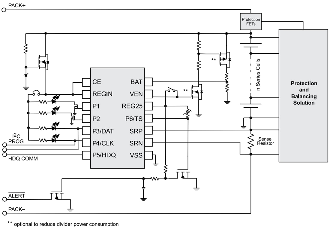 Schematic - Texas Instruments bq34Z100-R2 Stand-Alone Fuel Gauge