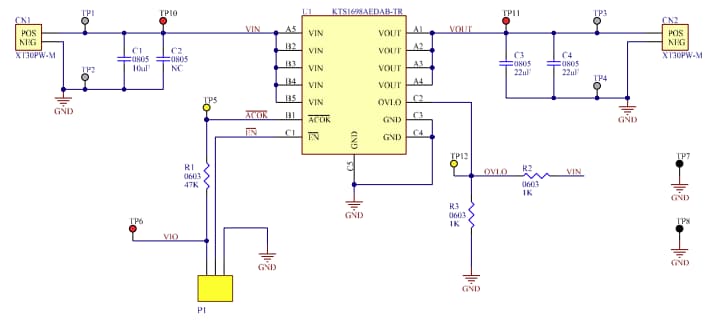 Schematic - Kinetic Technologies KTS1698 Evaluation Kit