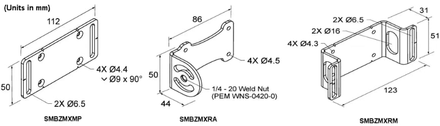 Mechanical Drawing - Banner Engineering ZMX 3D Time of Flight Sensor