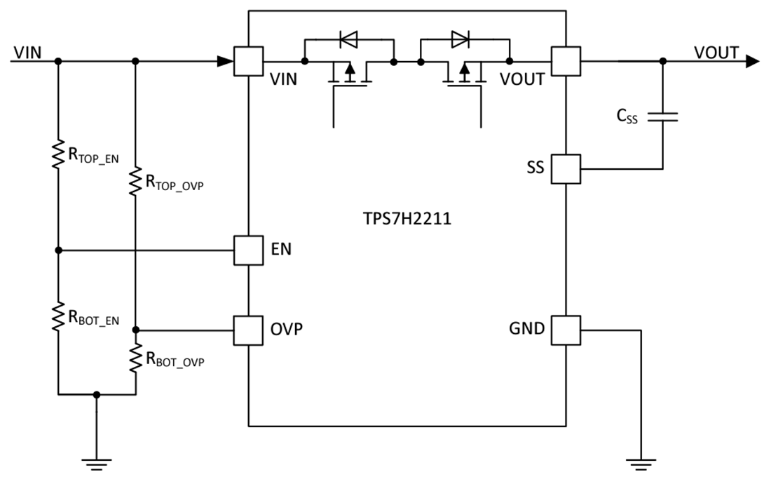 Schematic - Texas Instruments TPS7H2211 Single Channel eFuse
