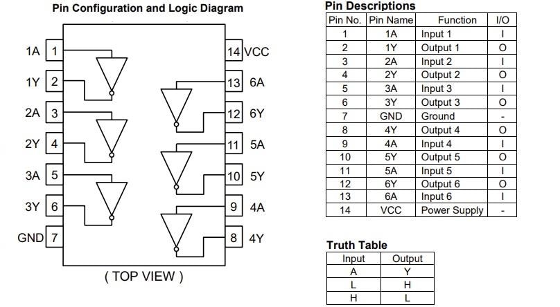 Application Circuit Diagram - ROHM Semiconductor BD74C04FV-C Automotive Hex Inverter
