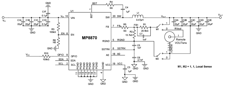 Schematic - Monolithic Power Systems (MPS) EVL8870-L-00A Evaluation Board