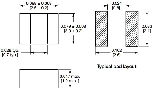 Mechanical Drawing - Vishay / Dale IHLL-1008AB-1Z & IHLP-1008ABEZ-5A Power Inductors