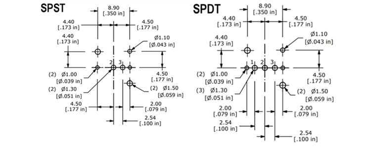 Chart - E-Switch PB350 Pushbutton Switches