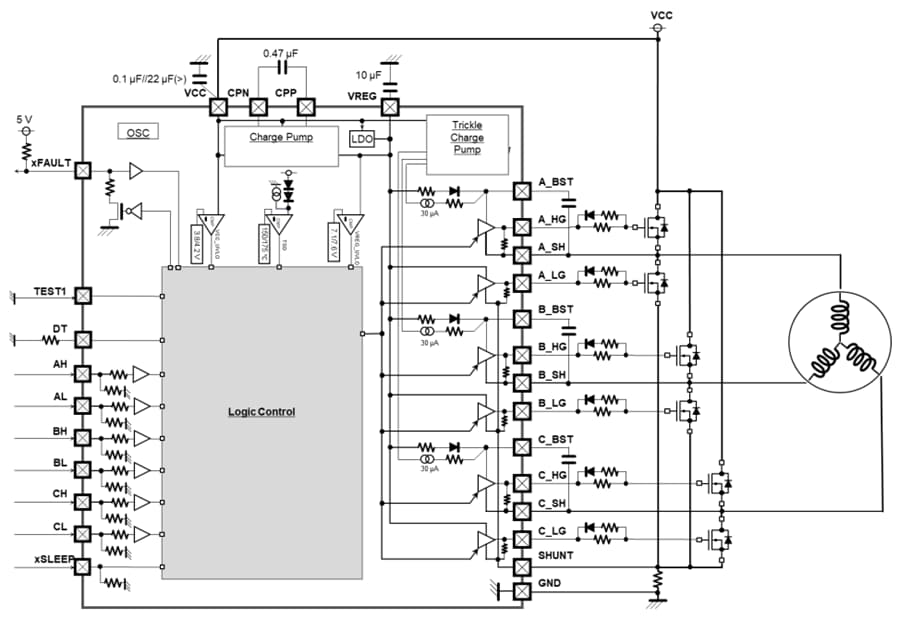 Block Diagram - ROHM Semiconductor BD6787xMWV-Z Brushless DC Motor Gate Drivers