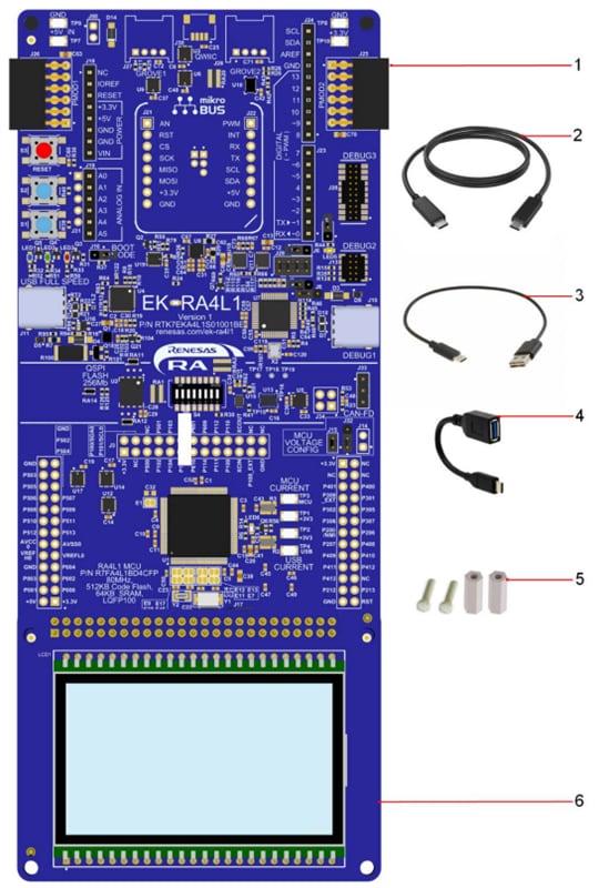 Mechanical Drawing - Renesas Electronics RTK7EKA4L1S01001BE RA4L1 Evaluation Kit