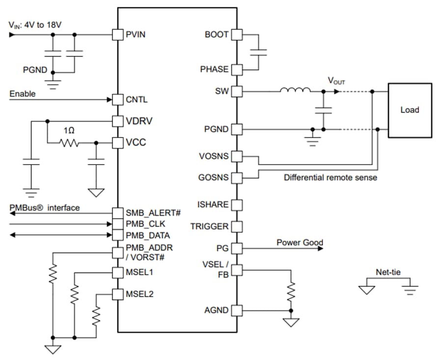 Schematic - Texas Instruments TPS546E25 50A Synchronous Buck Converter