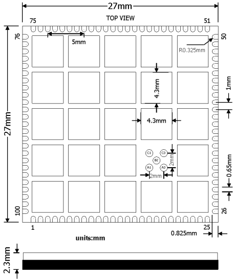 Mechanical Drawing - Ka-Ro Electronics QFN Style Solder-Down Computer On Modules