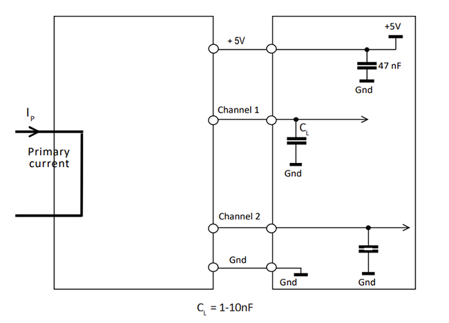 Schematic - Amphenol Piher HCSO-1W Automotive Hall Effect Current Sensors