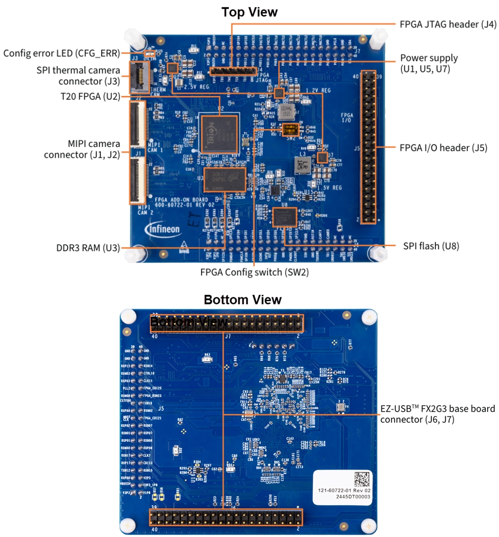 Mechanical Drawing - Infineon Technologies EZ-USB™ FX2G3 Development Kit (DVK)
