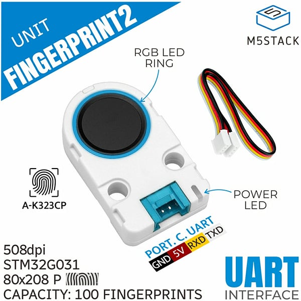 Infographic - M5Stack Unit Fingerprint2 Sensor