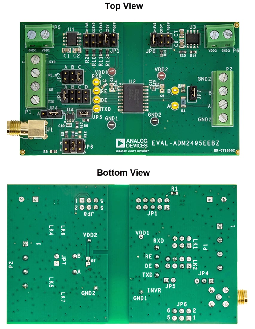 Mechanical Drawing - Analog Devices Inc. EVAL-ADM2495EEBZ Evaluation Board for ADM2495E