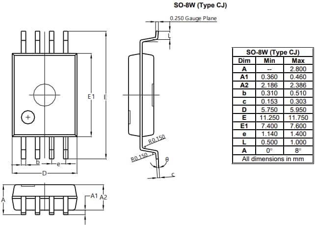 Mechanical Drawing - Diodes Incorporated API772X Dual-Channel Digital Isolators
