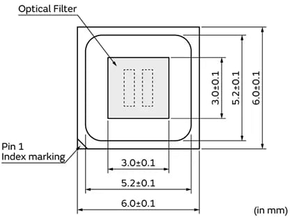 Mechanical Drawing - Murata Electronics IRS-D200ST00R1 Infrared Sensor